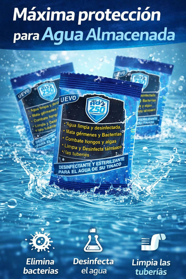 Sobres Z-30 desinfectante que eliminan bacterias, desinfectan el agua y limpian las tuberías.