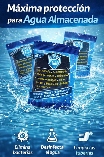 Sobres Z-30 desinfectante que eliminan bacterias, desinfectan el agua y limpian las tuberías.